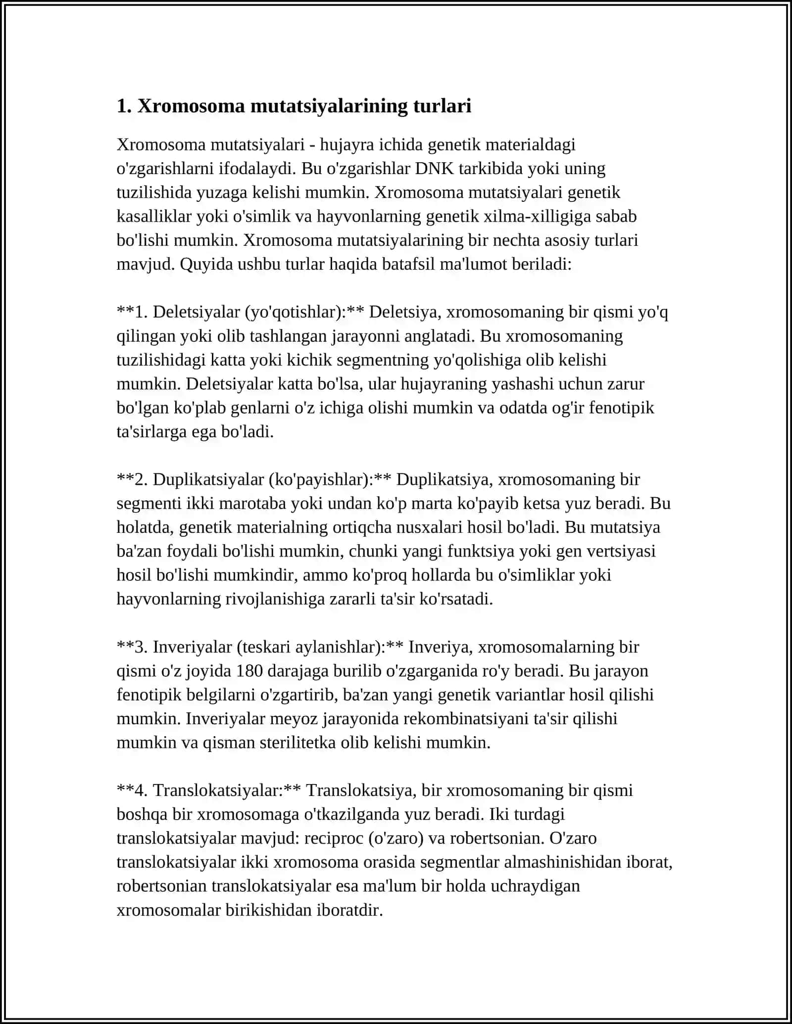 ODAMDA XROMOSOMA MUTUTSIYASI BILAN BOGʻLIQ IRSIY KASALLIKLAR 3