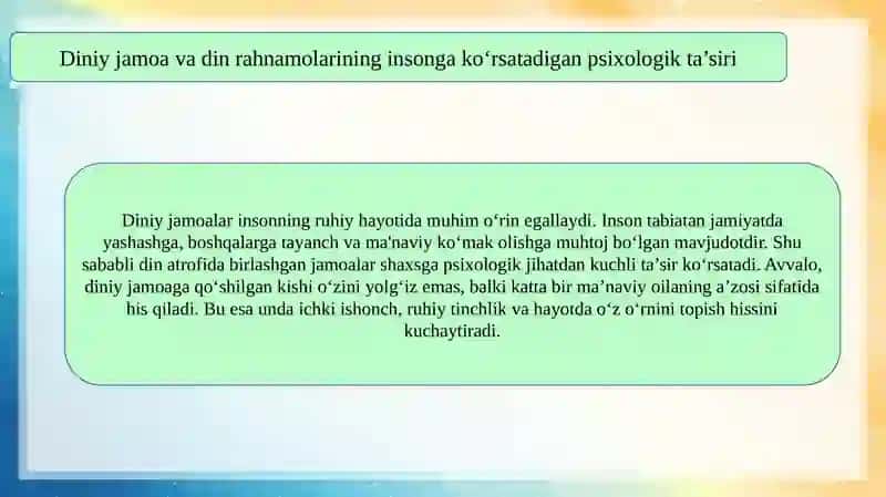 Insonning diniy jamoaga qo’sh'ilishi va uning psixologik tomonlari 3