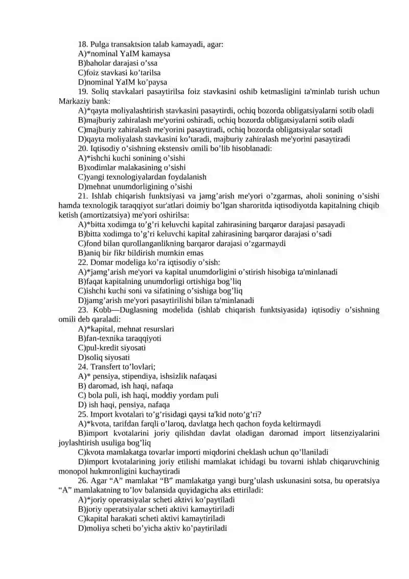 Makroiqtisodiyot fanidan test savollari 3