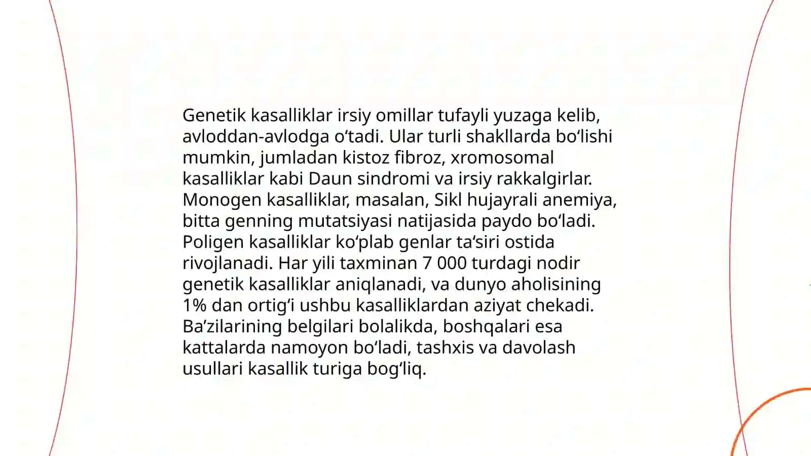 Irsiy kasalliklar. Irsiy kasalliklar klasiffikasiyasi. Xromosoma kasalliklari 3