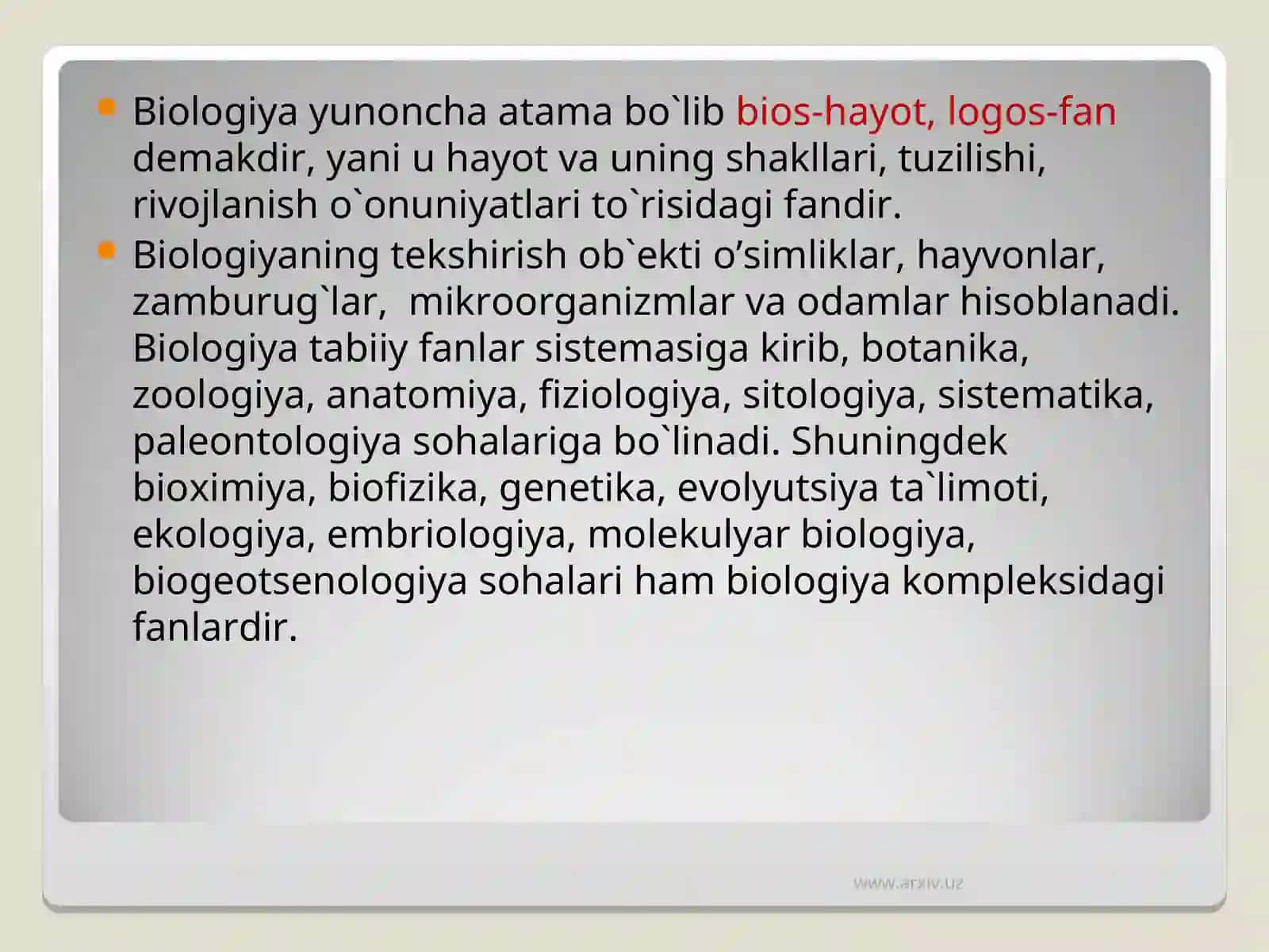 Biologiya fanining rivojlanish tarixi 3