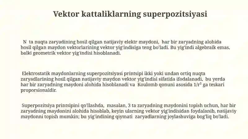 Elektr maydonlari uchun superpozitsiya prinspi 3
