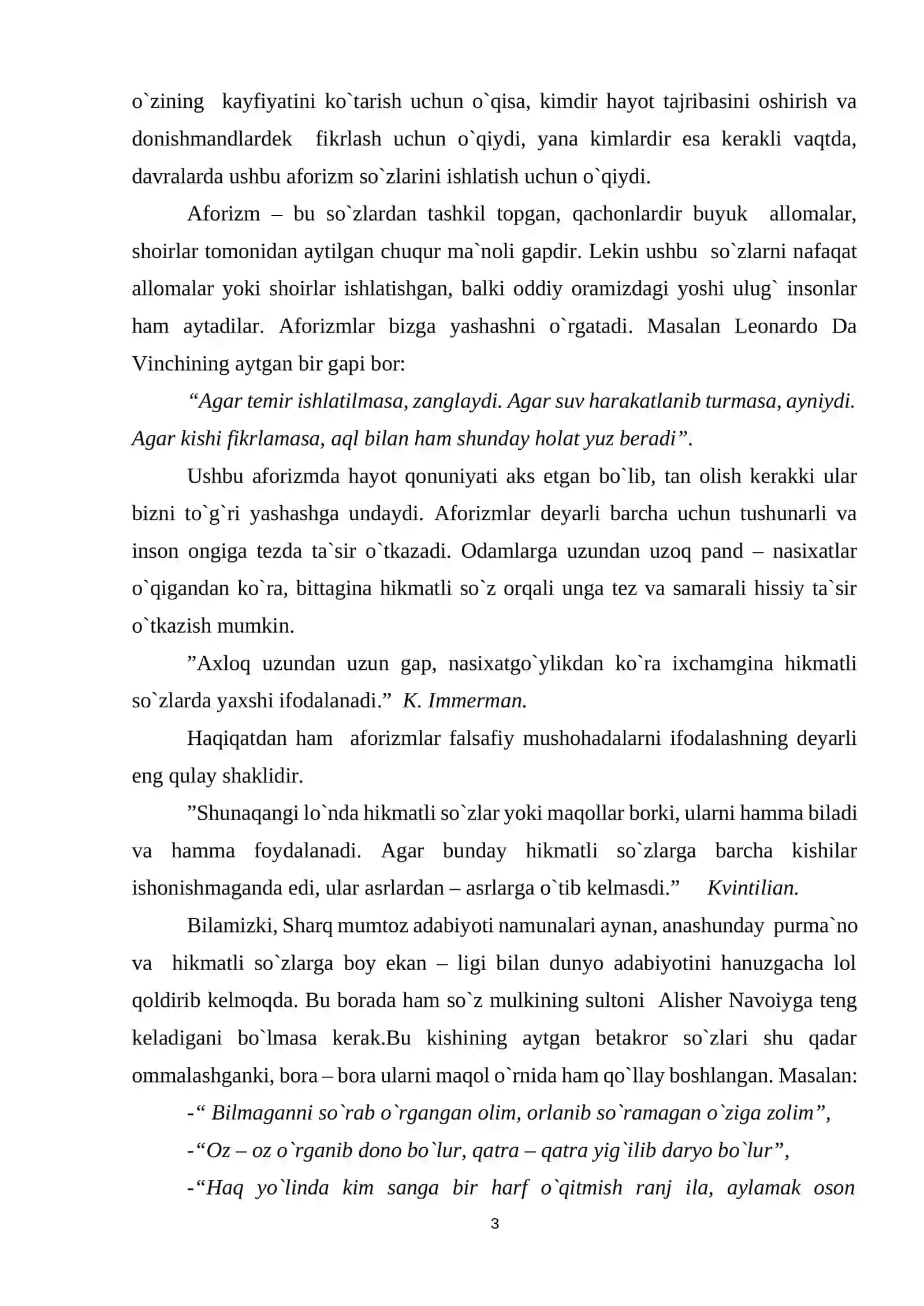 Aforizmlarda egasiz gap shakllari KURS ISHI 3