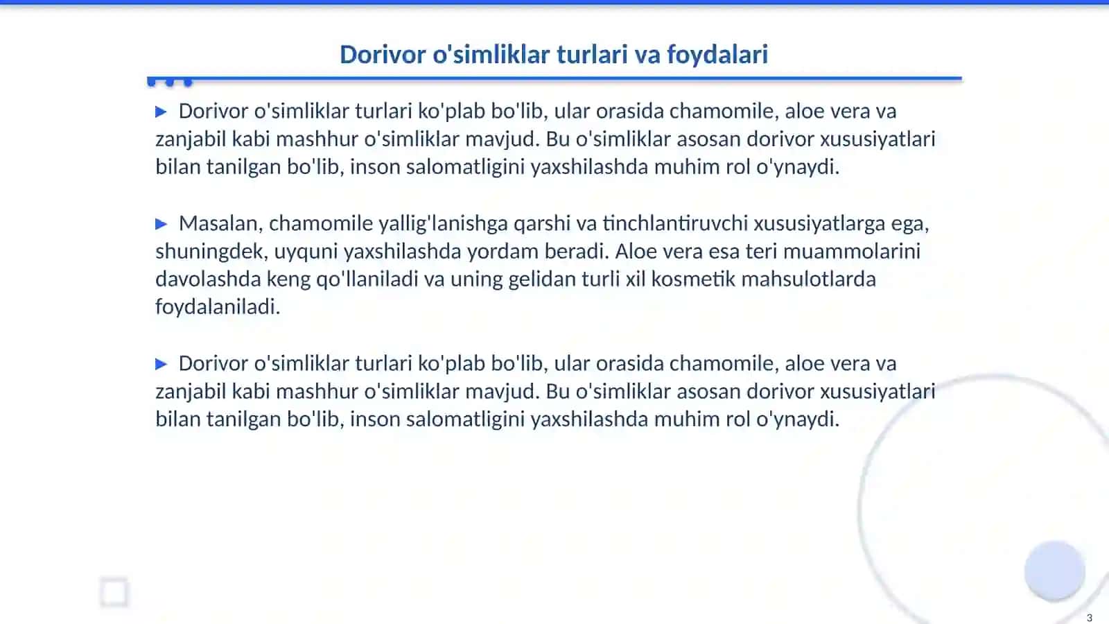 Dorivor o'simliklar bo'yicha refarat va taqdimot tayyorlash bo'yicha uslubiy ko'rsatmalar 3