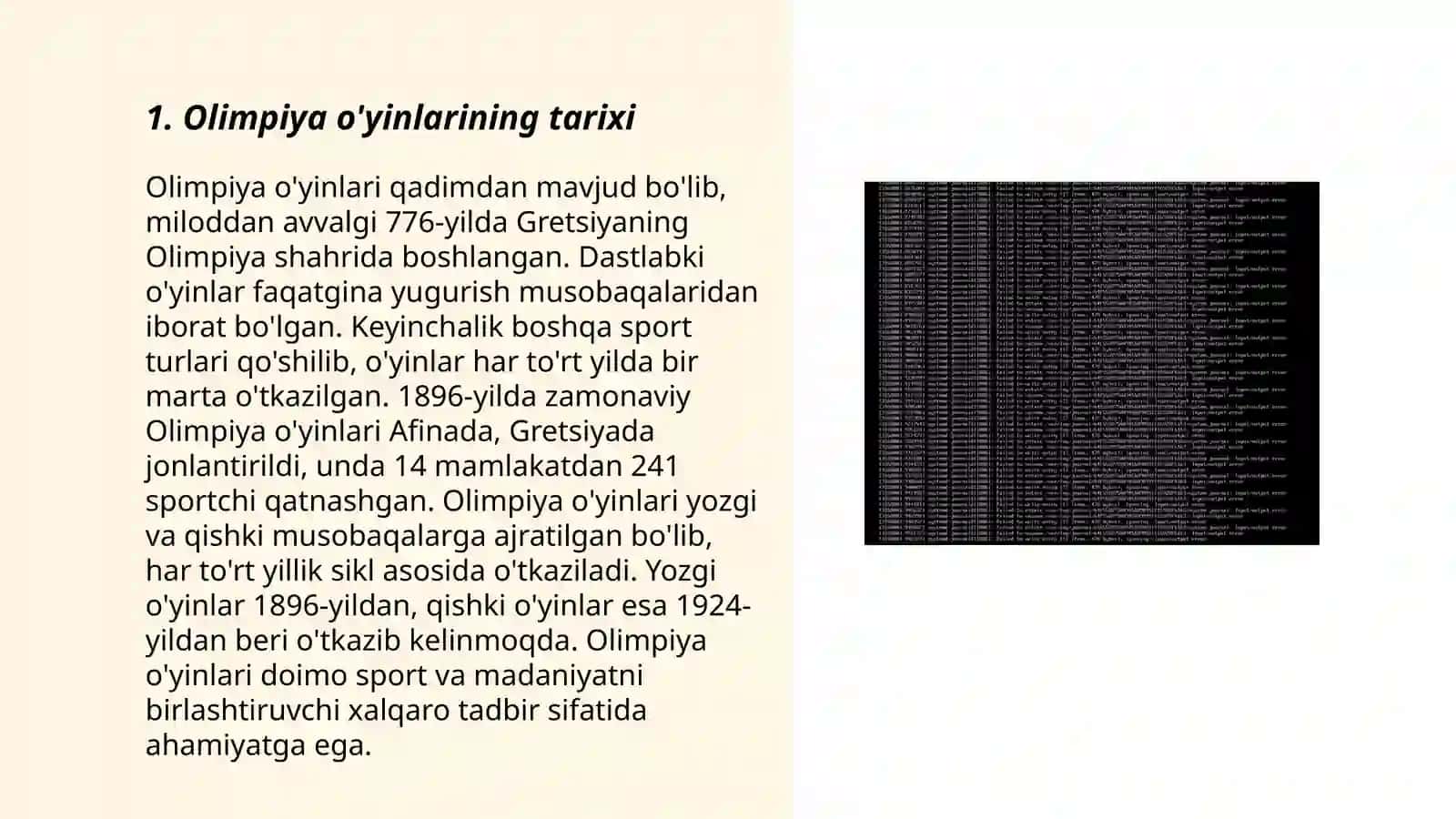 Olimpiya o'yinlarining xususayatlari (1896-hozirgi davrgacha) 3