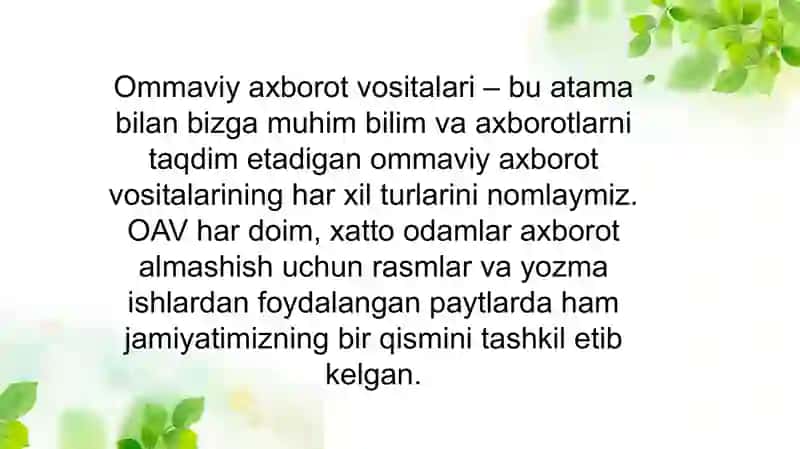 Ommaviy axborot vositalari 3