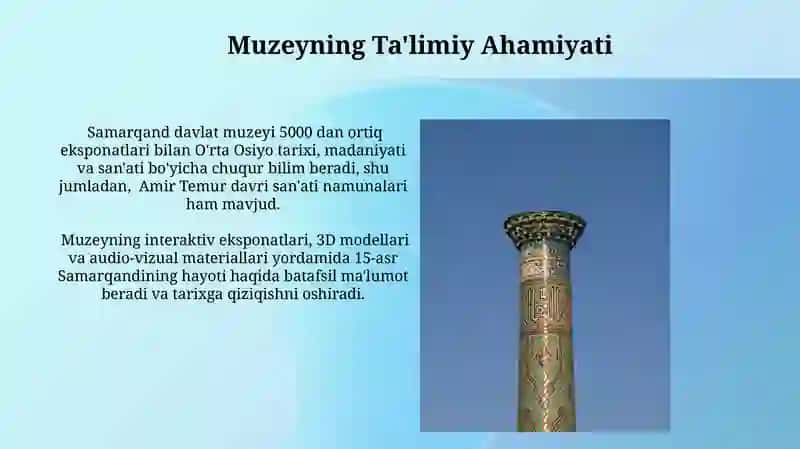 Samarqand Davlat Muzeyi 3