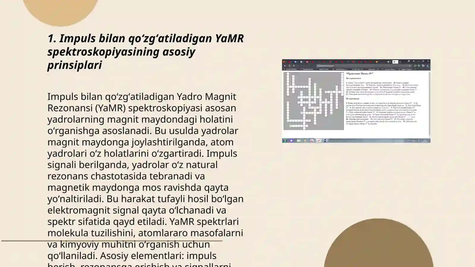 Impuls bilan qoʻzgʻatiladigan YaMR spektroskopiyasi 3