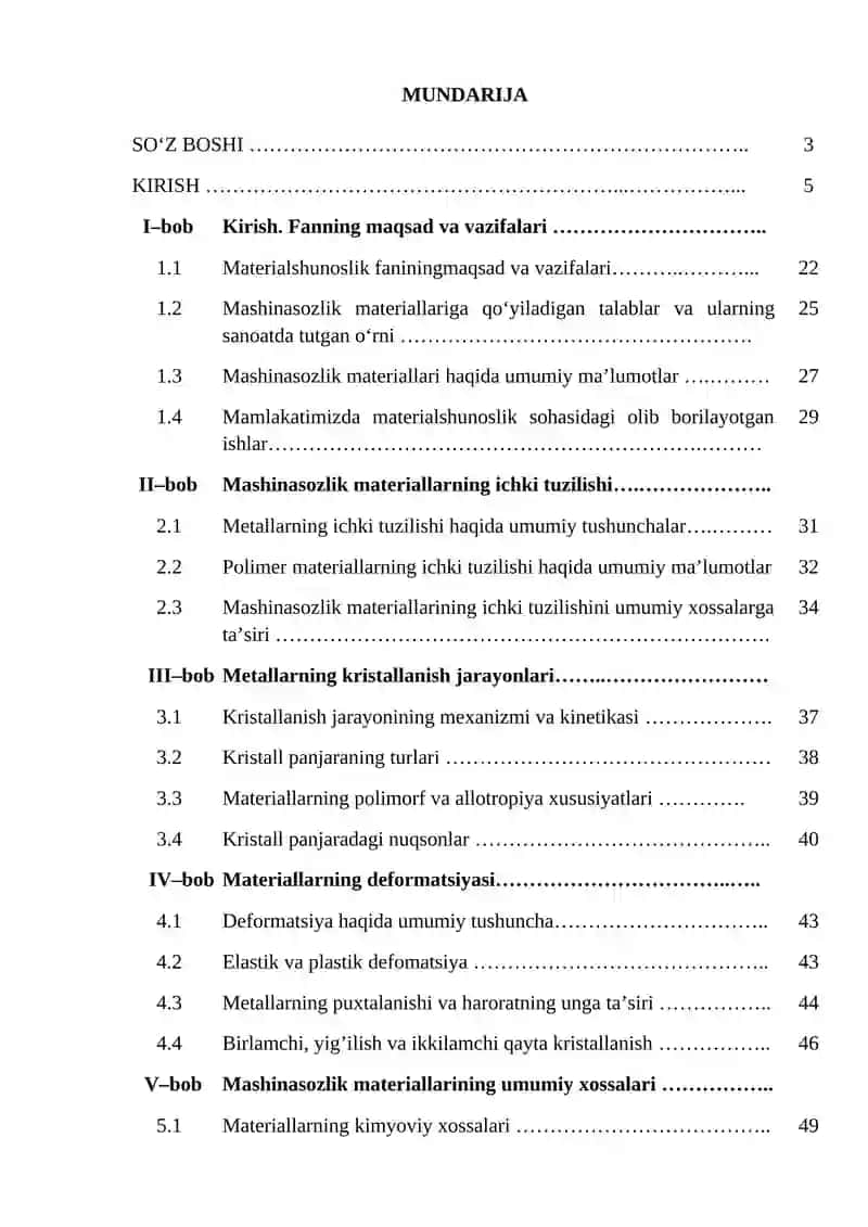 Materialshunoslik va konstruksion materiallar texnologiyasi 3