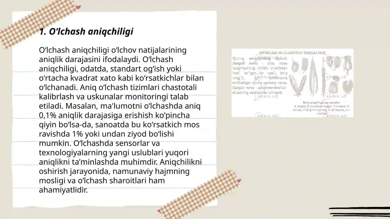 Oʻlchash turlari va xatoliklarining klassifikatsiyasi 3