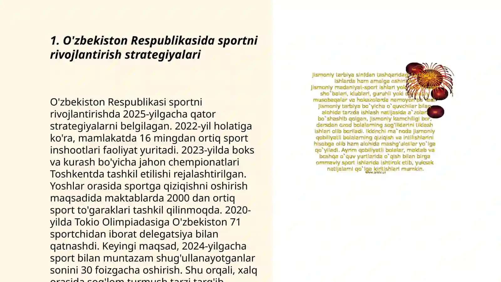 O'zbekiston Respublikasi hukumating Jismoniy madanyat va sport boyicha qabul qilgan hujjatlarning ahamiyati 3