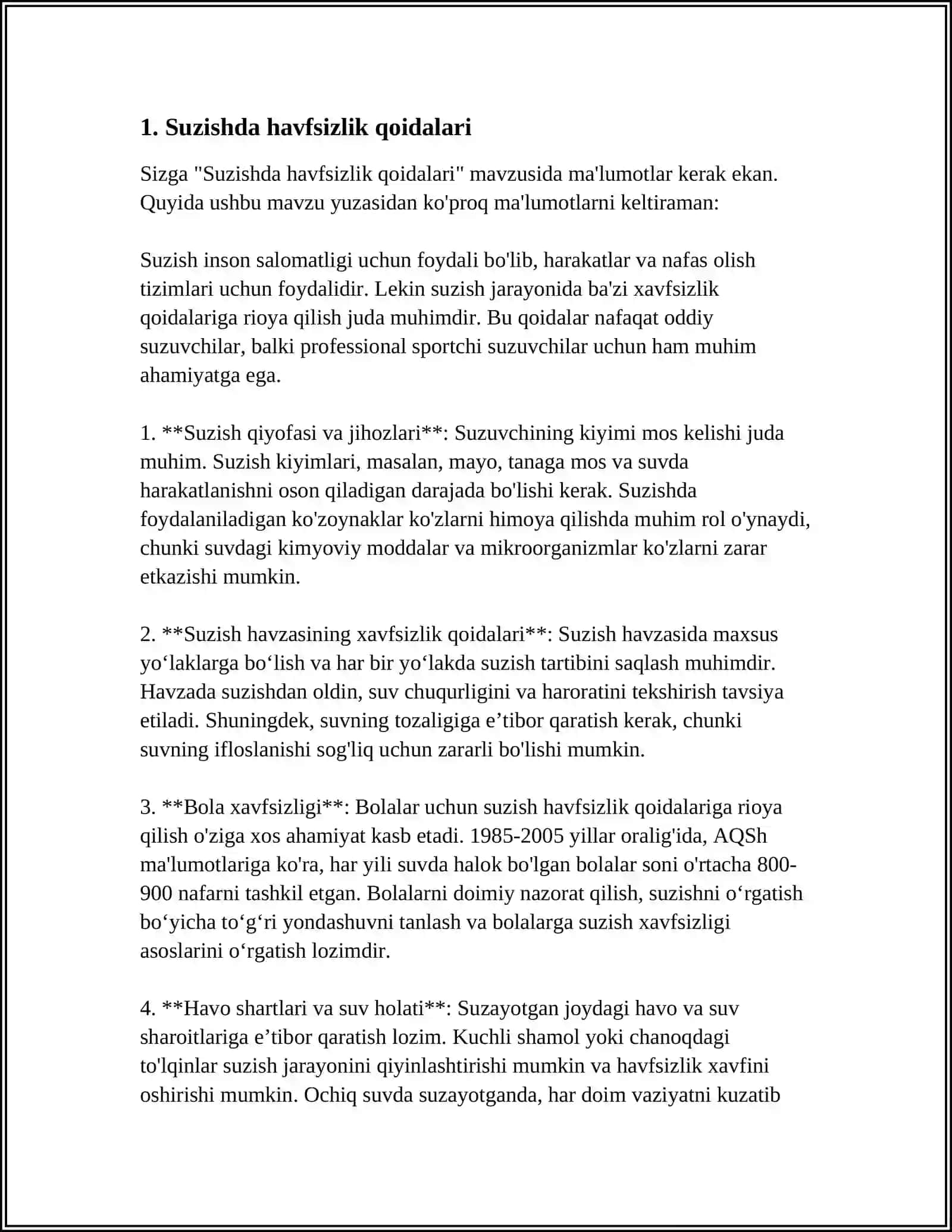 SUZISHDA STARTDAN CHIQISH VA BURILISHLARNI OʻRGATISH RIVOJLANISHI 3
