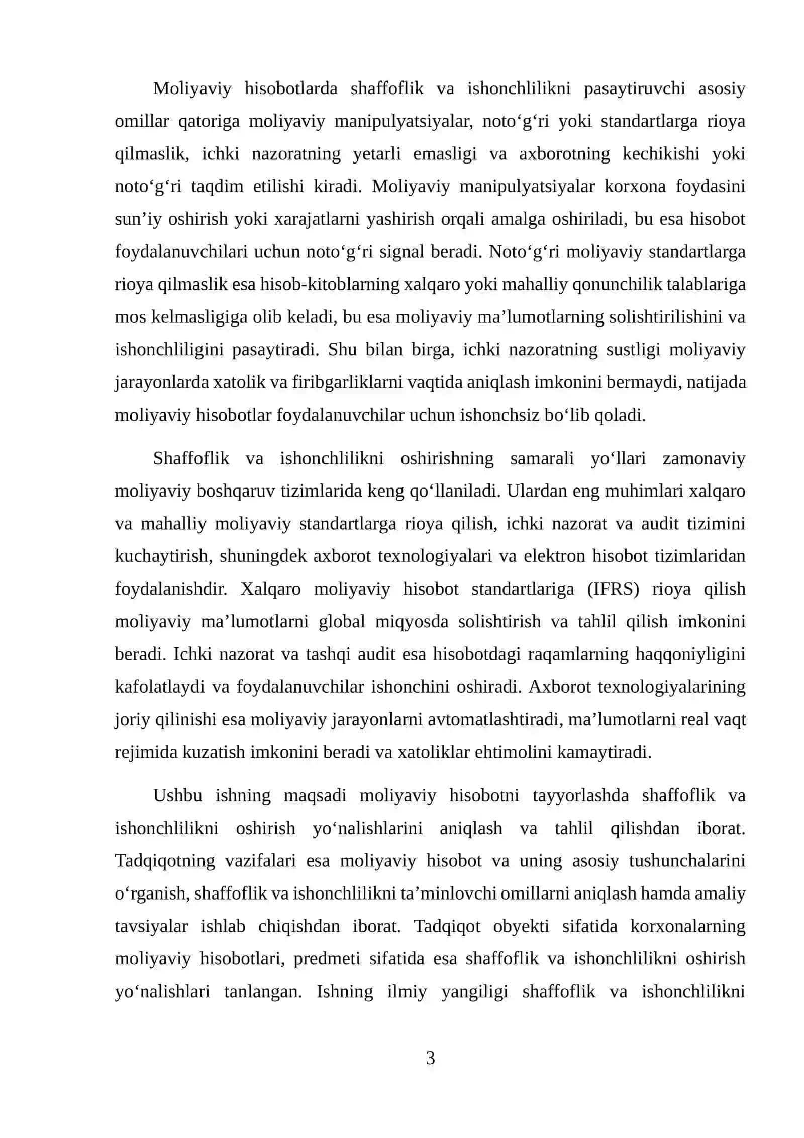 MOLIYAVIY HISOBOTNI TAYYORLASHDA SHAFFOFLIK VA ISHONCHLILIKNI OSHIRISH YO‘NALISHLARI 3