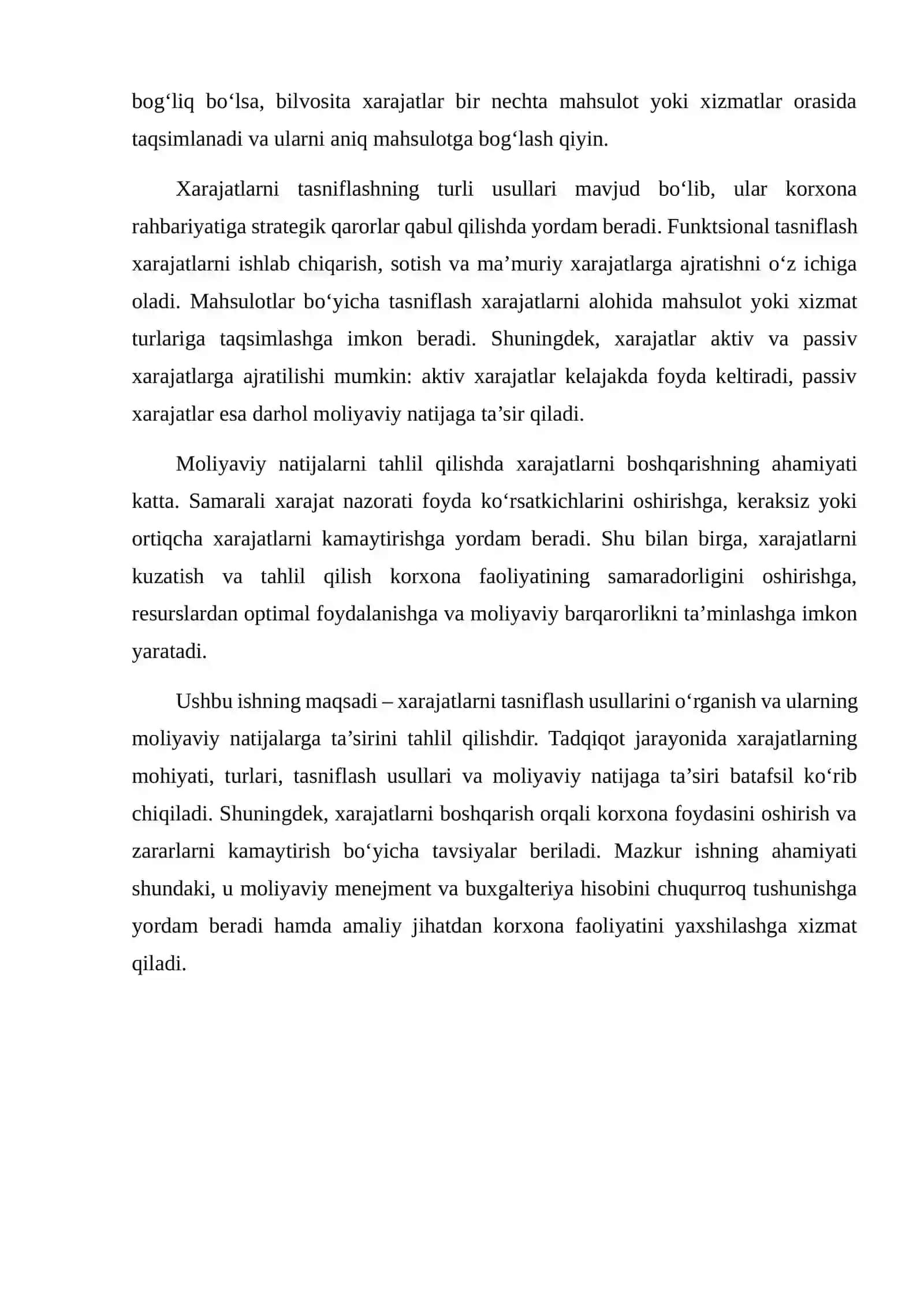 XARAJATLARNI TASNIFLASH VA MOLIYAVIY NATIJALARGA TA’SIRI 3