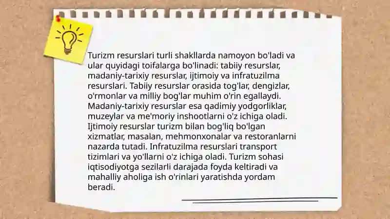 Turizm resurslari fanining predmeti, maqsadi va vazifalari 3
