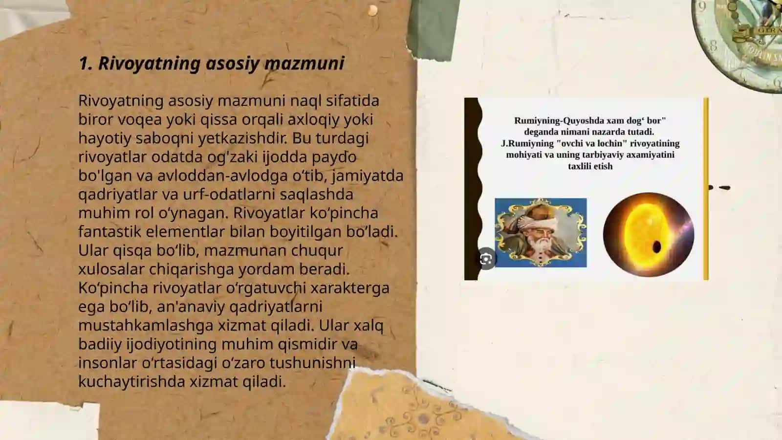 J. Rumiyning "Ovchi va lochin" rivoyati 3