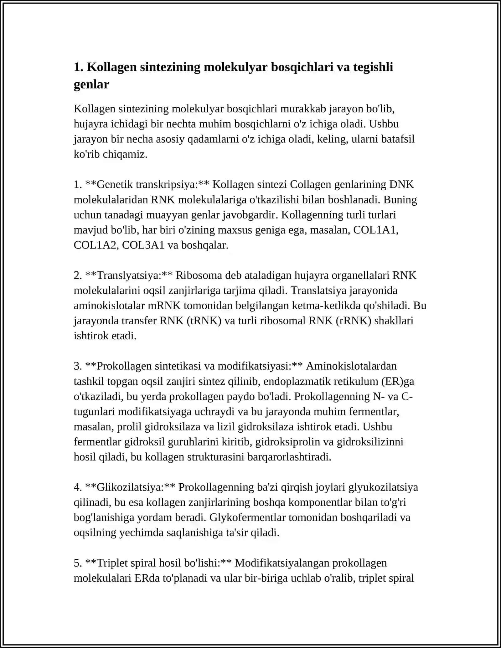 KOLLAGEN VA ELASTIN SINTEZI.ULARNING KASALLIKLARI 3