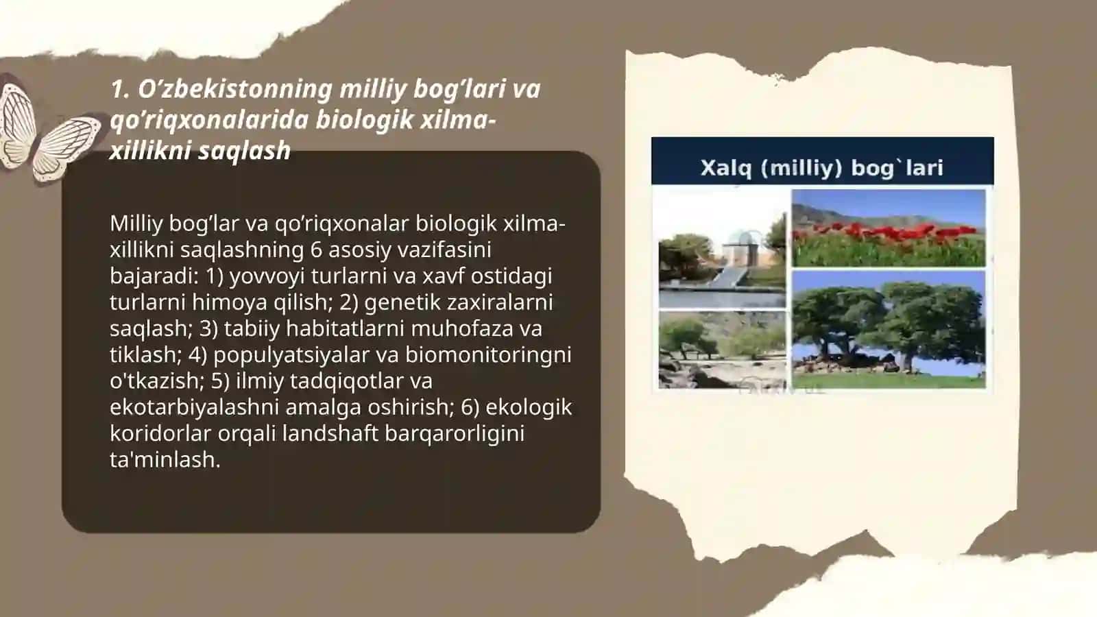 O’zbekistonning milliy bog’lari va qo’riqxonalarida biologik xilma-xillikni saqlash 3
