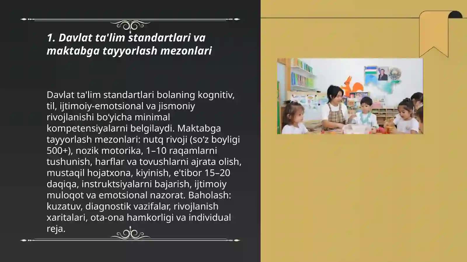 Davlat ta'lim standartlari va maktabga tayyorlash mezonlari 3