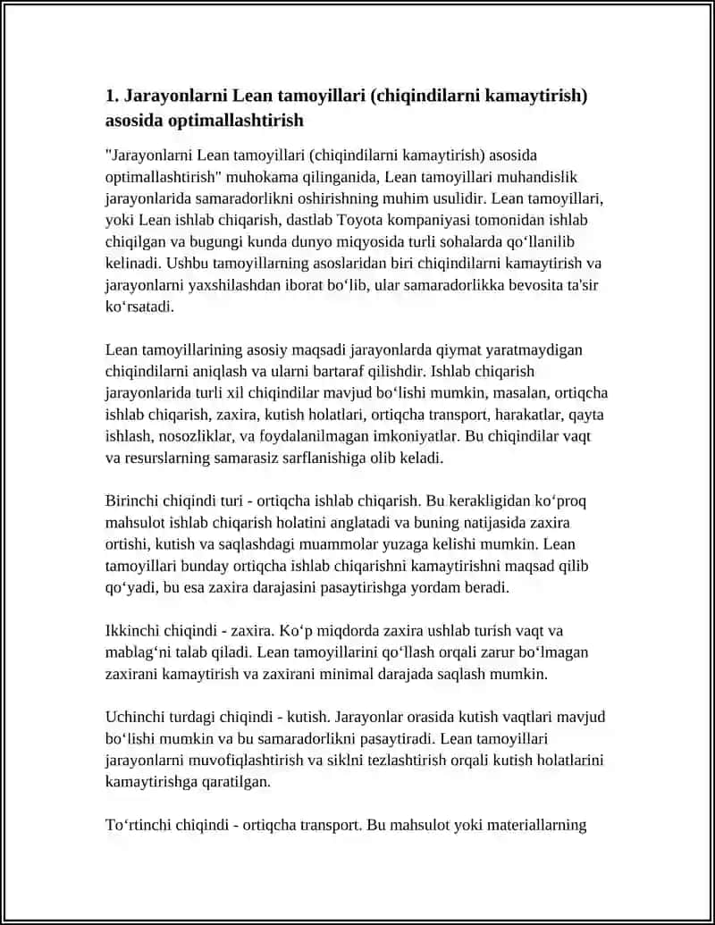MUHANDISLIK JARAYONLARIDA SAMARADORLIKNI OSHIRISH YOʻLLARI 3