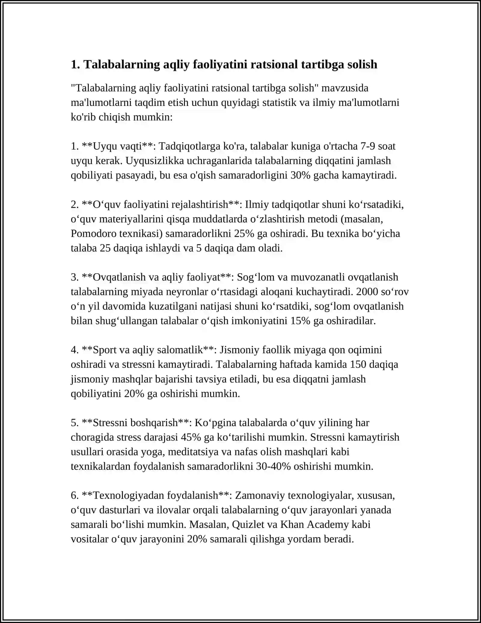 O'QUV DAVRIDA TALABALARNING AQLIY FAOLIYATINI, ISH FAOLIYATINI YAXSHILASH UCHUN JISMONIY TARBIYA USULLARI VA VOSITALARI 3