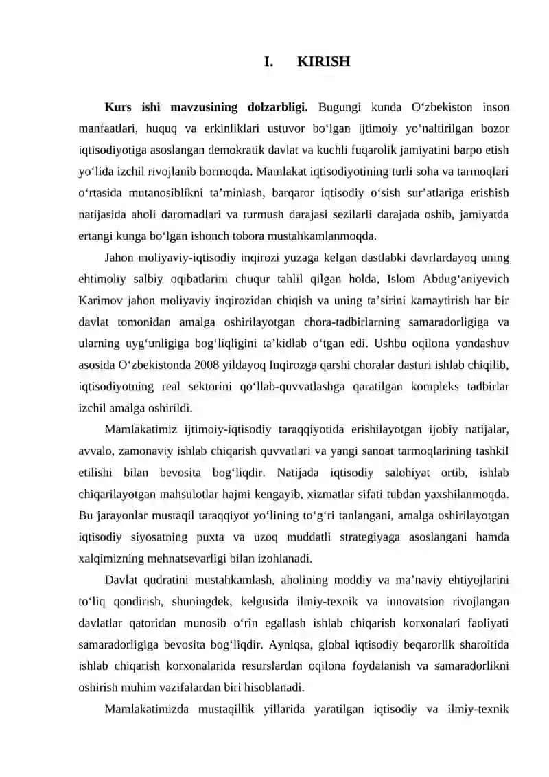 Ishlab chiqarishni iqtisodiy samaradorlikni oshirish va nazorat yo'llari. 3