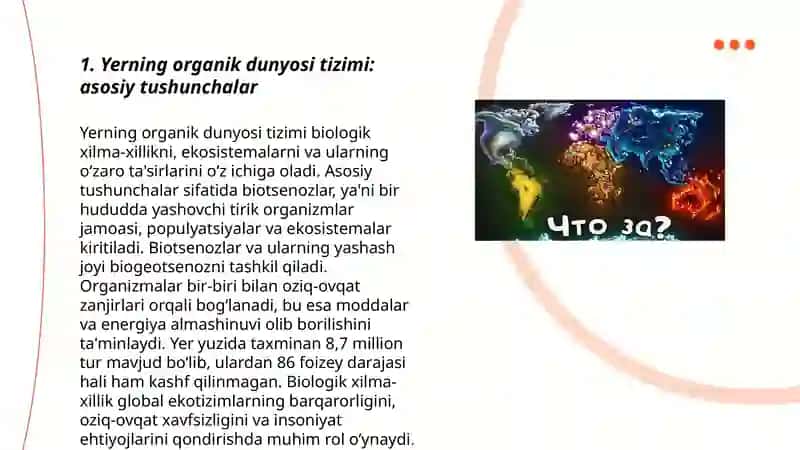 Yerning organik dunyosi tizimi 3
