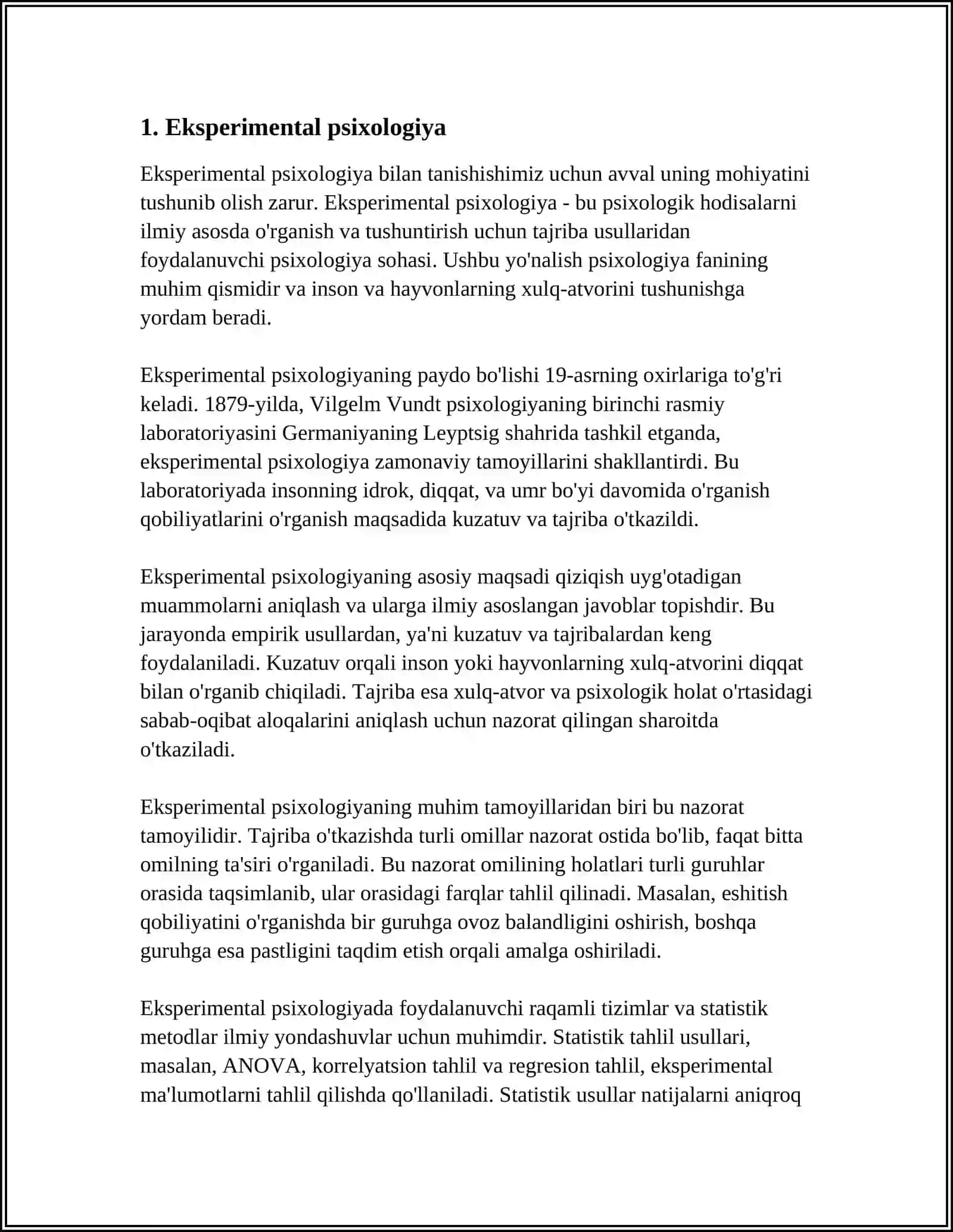 PSIXOLOGIYANING ILMIY-TADQIQOT METODLARI VA TARMOQLARI 3