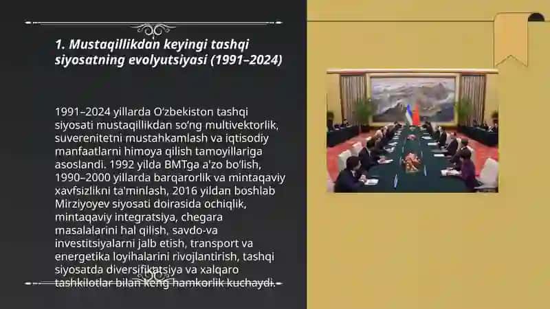 O‘zbekiston va jahon hamjamiyati (1991 -2024 -yilda) 3