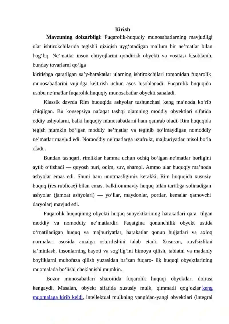 ASHYOLAR FUQAROLIK HUQUQI SIFATIDA KURS ISHI 3