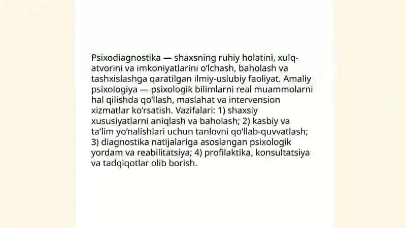 Psixodiagnostika va amaliy psixologiya haqida tushuncha 3