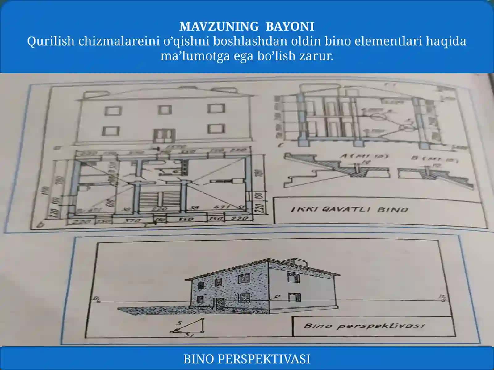 Qurilish chizmalarini o'qish 3