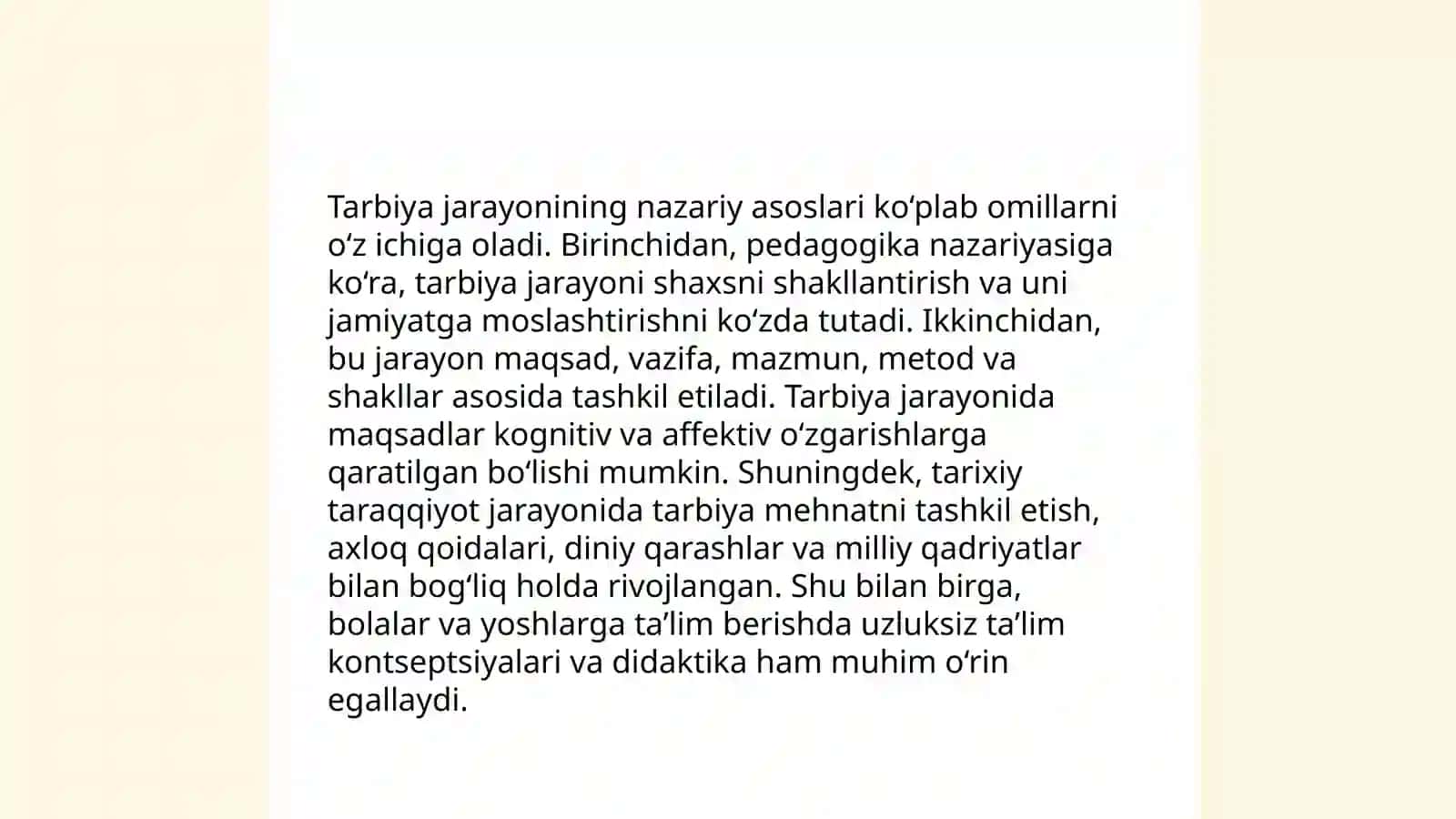 Tarbiya jarayonining mohiyati va mazmuni 3