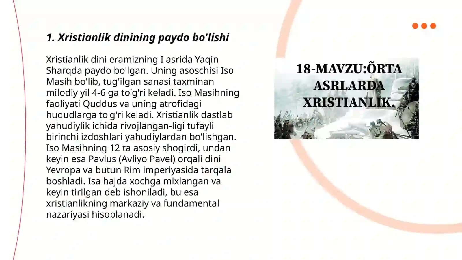 Xristianlik dini tarixi va taʼlimoti 3