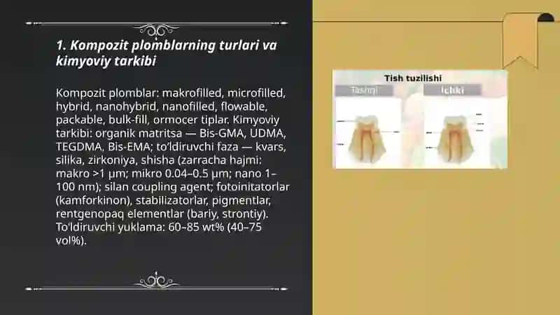 Tishlar restavratsiyasida kompozit plomba ashyolarini klinik qollash tamoyillari 3