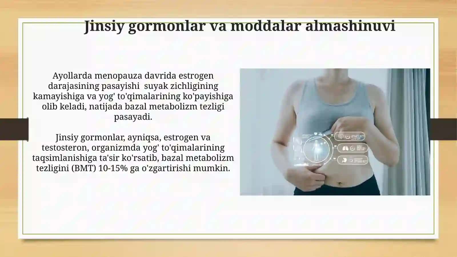 Metobalizm va funksiyani garmonlar bilan nazorat qilish 3