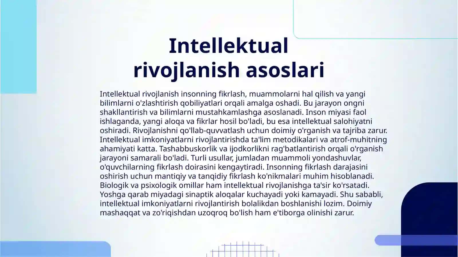 OʻQUVCHILARNING INTELLEKTUAL IMKONIYATLARI RIVOJLANTIRISH USULLARI 3