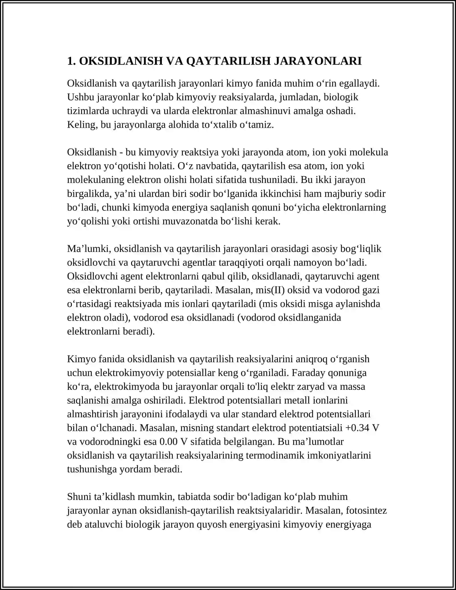OKSIDLANISH QAYTARILISH REAKSIYALARINI ION ELEKTRON USULDA TENGLASHTIRISH 3