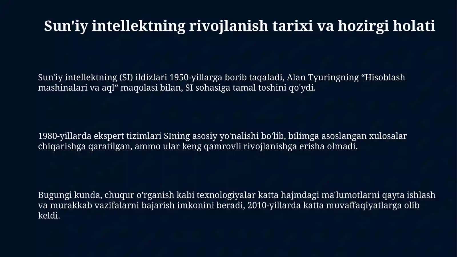Sun'iy intellektning hozirgi holati va kelajagi 3