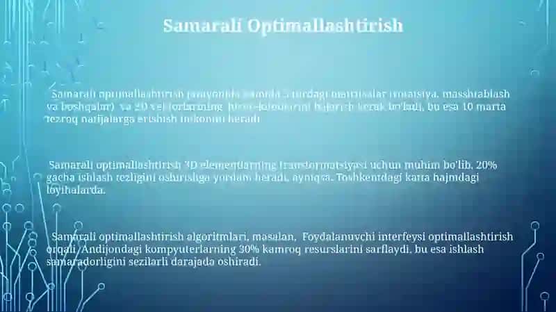 Elementlar uchun 3D transformatsiya o'rnatish 3
