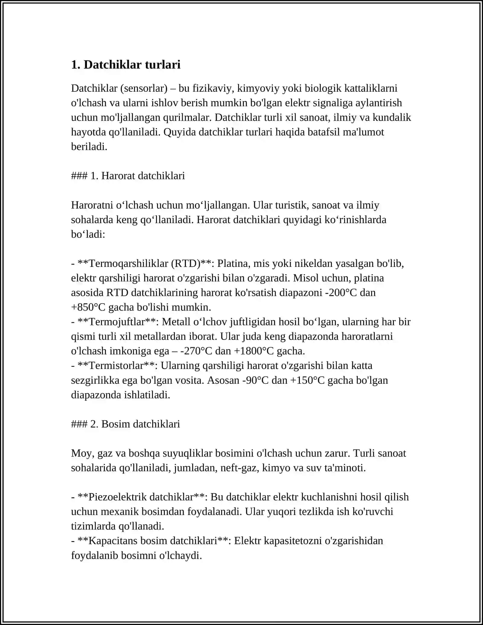 DATCHIKLAR NO ELEKTRIK CHIQISH SIGNALLI BIRLAMCHI ÒZGARTIRGICHLAR 3