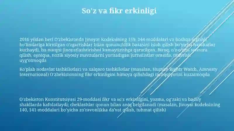 Yangi O'zbekistonda inson haq - huquqlari va erkinliklari kafolatining yaratilishi 3