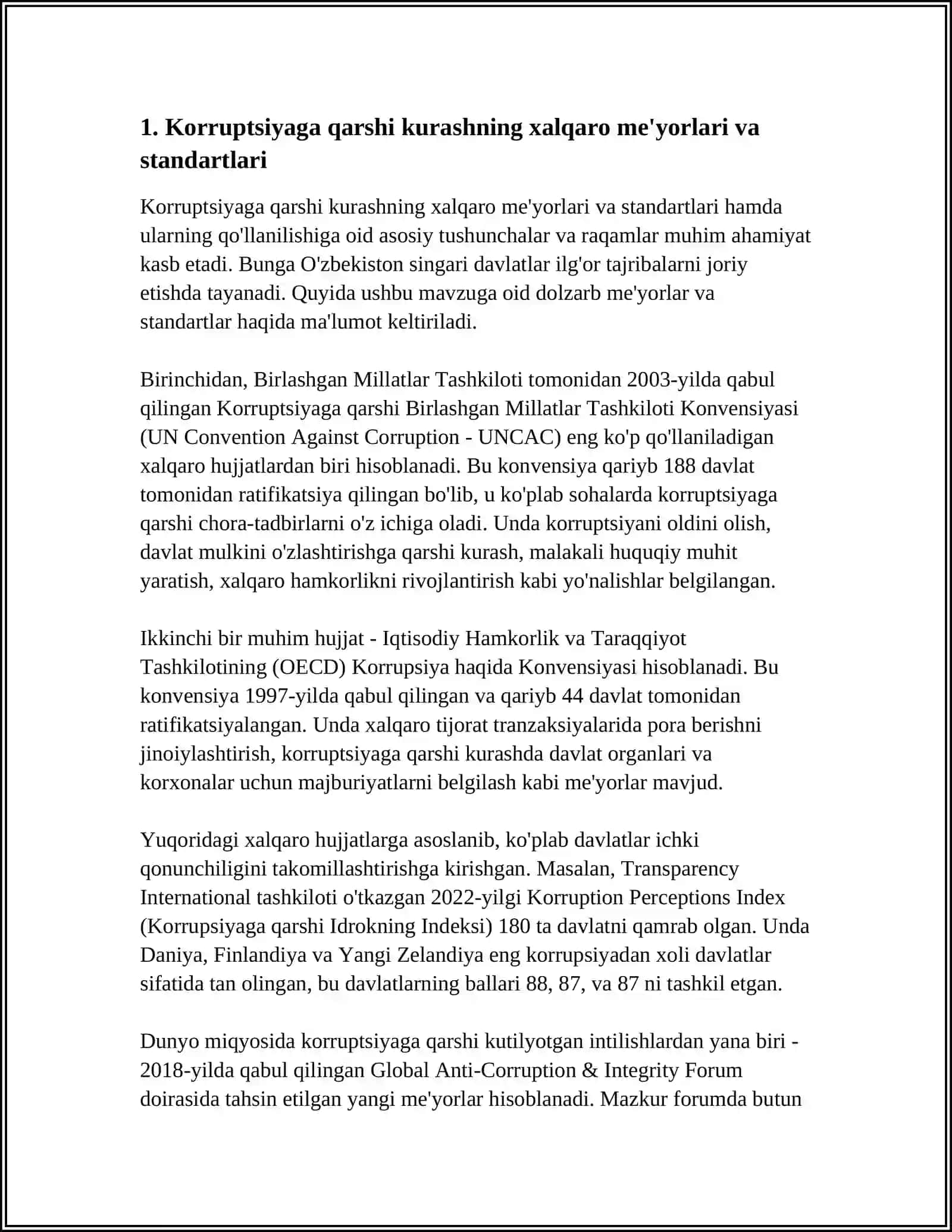 KORRUPSIYAGA QARSHI KURASHISH TIZIMINING RIVOJLANISHI: XORIJIY VA MILLIY TAJRIBA 3