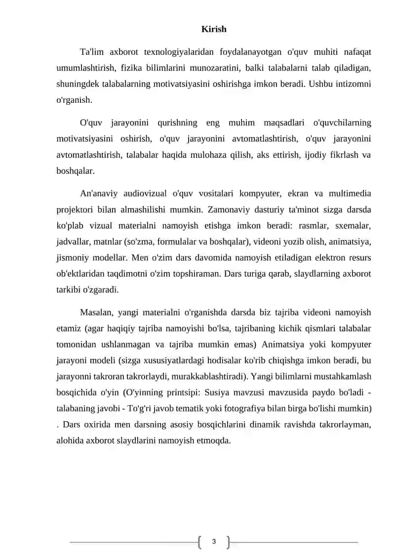 Fizikani o’qitishda Axborot texnologiyalardan foydalanish usullari 3