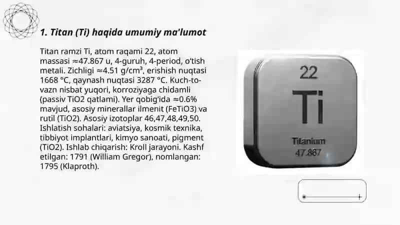 TITAN (Ti) KIMYOVIY ELEMENTI HAQIDA REFERAT 3
