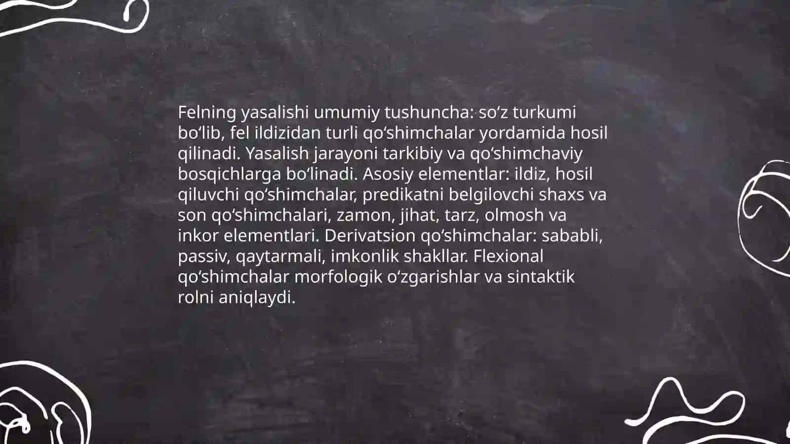 Fellarning yasalishi. Felning tuzilishi jihatidan turlari 3