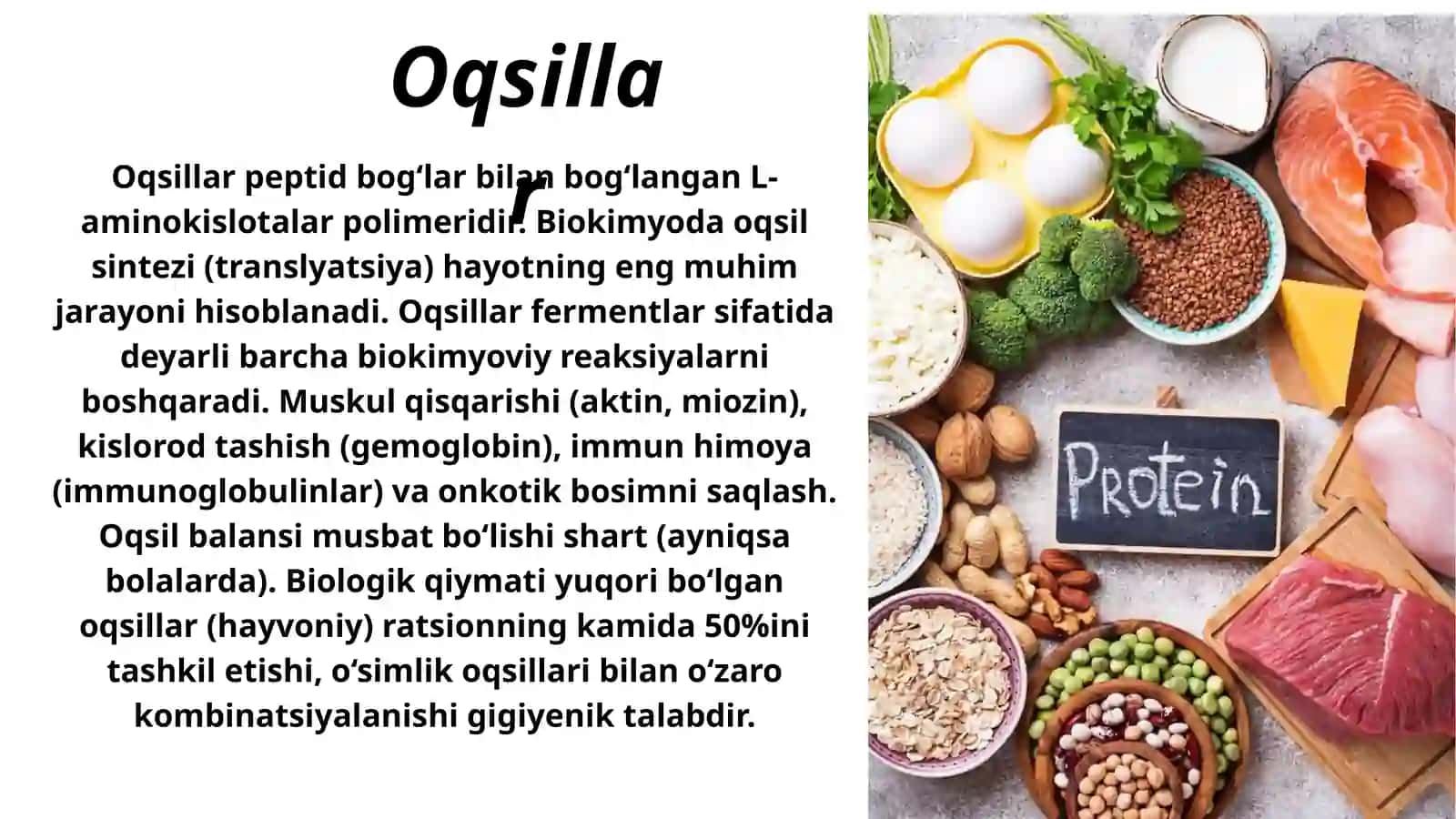 Asosiy oziqaviy moddalar oqsil, yogʻlar va uglevodlar 3