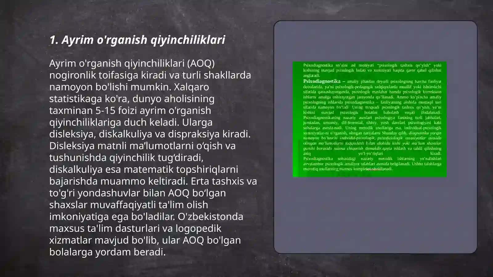 Ayrim o'rganish qiyinchiliklari 3