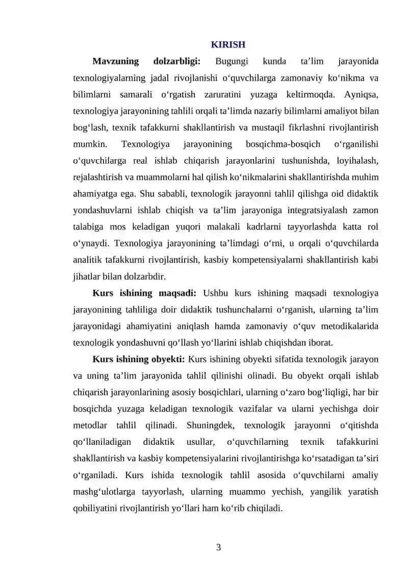 TEXNOLOGIYA JARAYONINING TAHLILIGA DIDAKTIK TUSHUNCHA 3