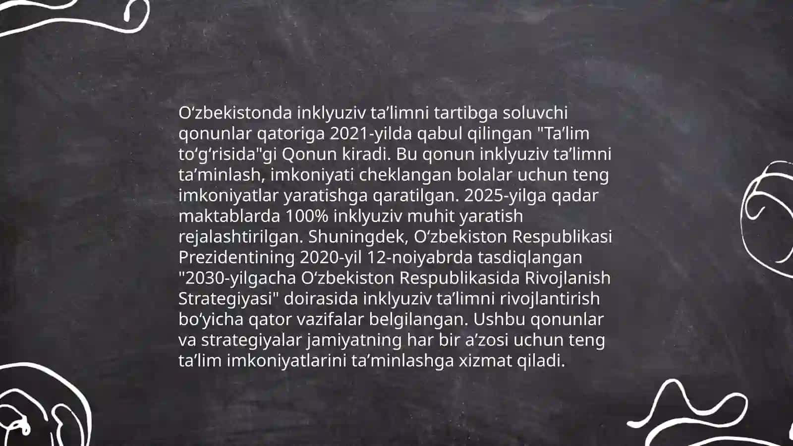 O'zbekistonda inklyuziv ta'limning meyoriy-huquqiy bazasini tahlil qilish 3